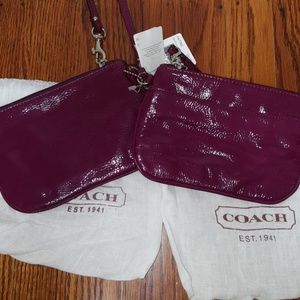 Coach NWT Patent Small Wristlet